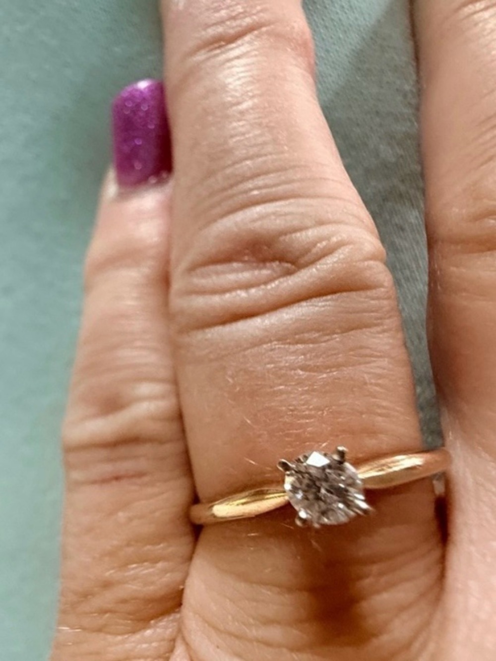 Classic 14K Gold Solitaire Diamond Ring - Gold